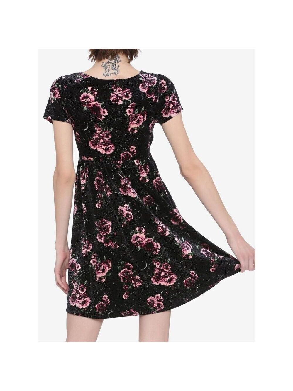 Hot Topic Roses & Moons Velvet Dress (Med) - Picture 8 of 9